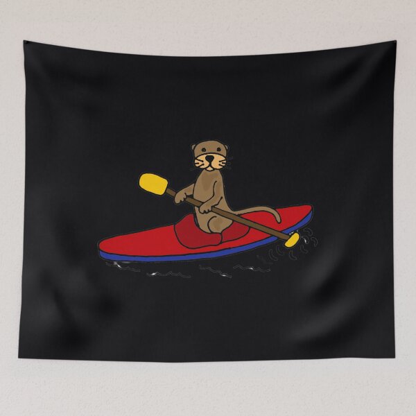 Item preview, Funny Sea Otter Kayaking Original Art 	 	 designed and sold by pfzyyhau36.