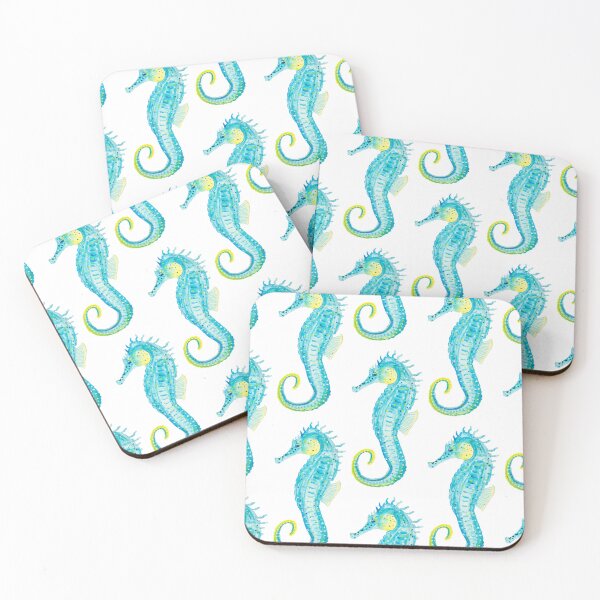 Item preview, Spotty Seahorse in Blue (watercolour) designed and sold by English Rose Art.