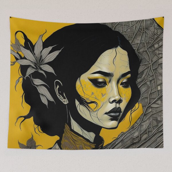 Item preview, ILUSTRACION DE MUJER JAPONESA EMPODERADA 2 designed and sold by UTOPIKA.