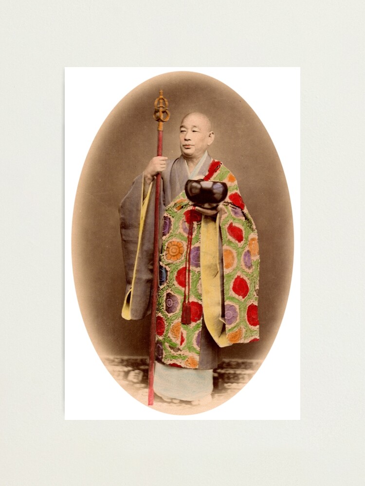 Alternate view of Japanese buddhist priest Photographic Print