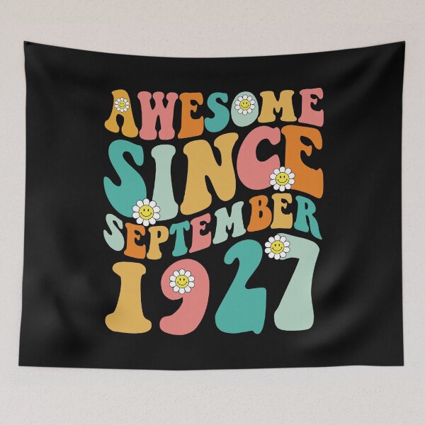 Item preview, Awesome Since September 1927 | Made In 1927 | Retro Groovy Birthday designed and sold by Christina-grich.