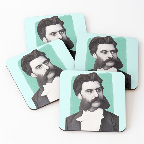 Item preview, Austrian Composer Johann Strauss II - pistachio - illustration  designed and sold by Litstoy.
