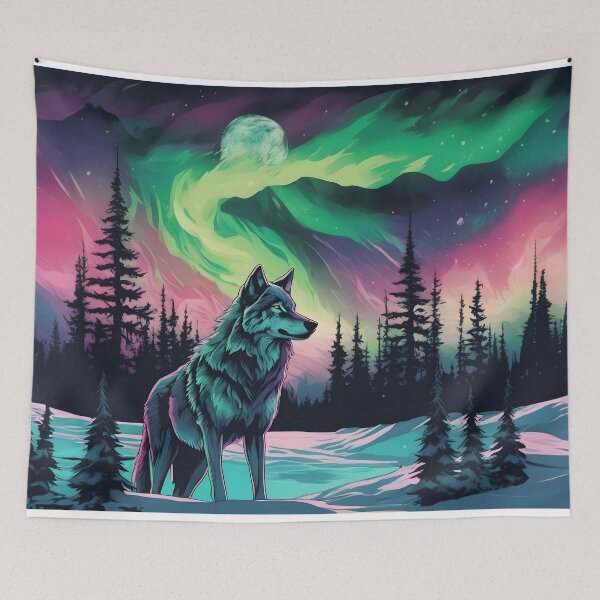 Item preview, Wolf During Northern Lights designed and sold by Design-Illusi0n.