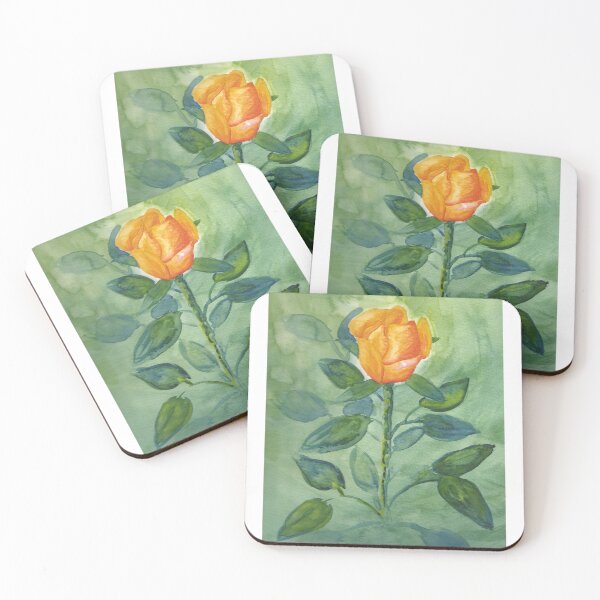 Item preview, Yellow rose on a green background designed and sold by Anmioma.