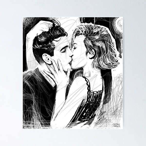 Quadro in bianco e nero Just a little kiss black