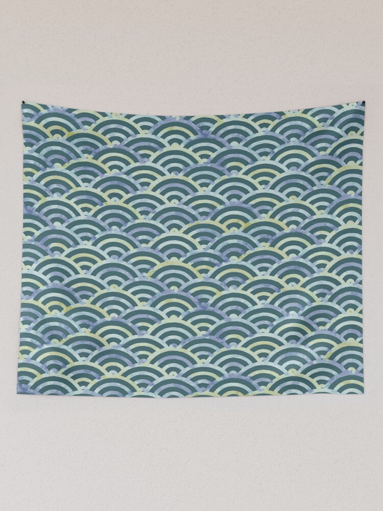 Disover Seigaiha Wave [deep sea blue] | Tapestry