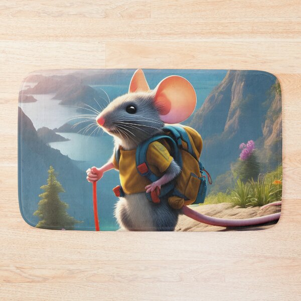 Item preview, cute mouse on a hike designed and sold by Mauswohn.