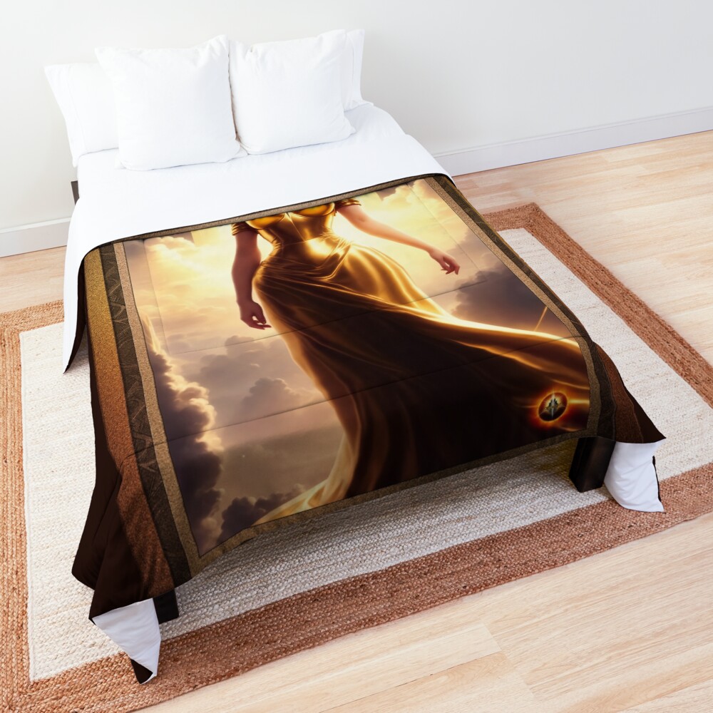 Queen Of The Olympians Graceful AI Concept Art Portrait by Xzendor7 Decorative Comforter
