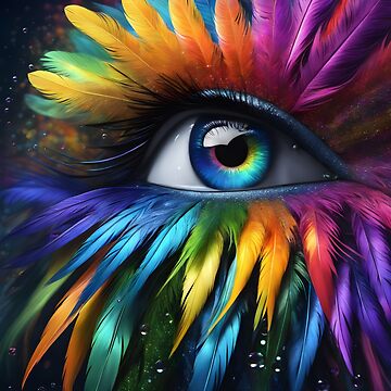 Artwork thumbnail, Rainbow Feather Eye by Tau Tia L Douglass