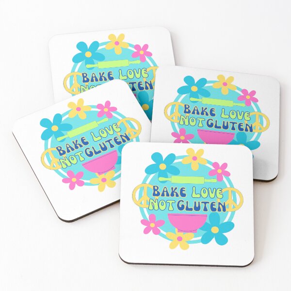 Item preview, Bake Love Not Gluten Hippie Retro (Neon) designed and sold by CeliacAmnesiac.