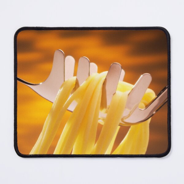 Item preview, Cooked pasta on a metal spaghetti spoon designed and sold by bailey-cooper.