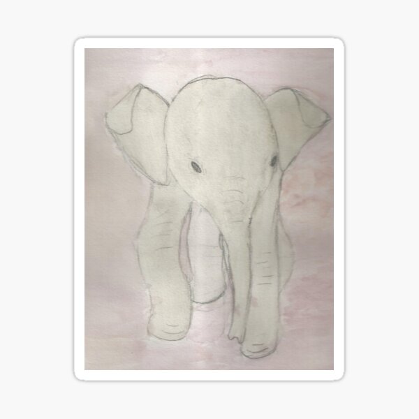 “Baby elephant on pink background” Stickerundefined by Anmioma | Redbubble