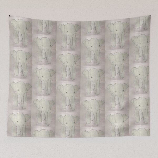 Item preview, Baby elephant on pink background designed and sold by Anmioma.