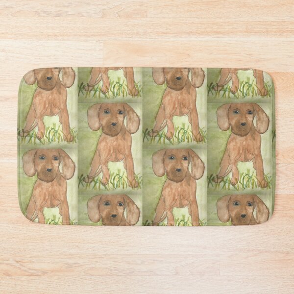 Item preview, Brown dog on a green background designed and sold by Anmioma.