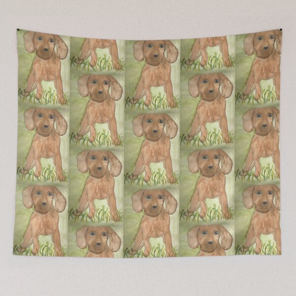 Item preview, Brown dog on a green background designed and sold by Anmioma.