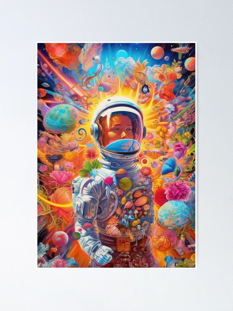 Surreal Art Spaceman Art Astronaut Colorful Art 