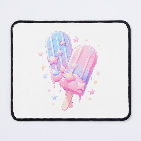 Item preview, Cute Kawaii Pink and Blue Popsicle with Stars designed and sold by CozyKawaiiArt.