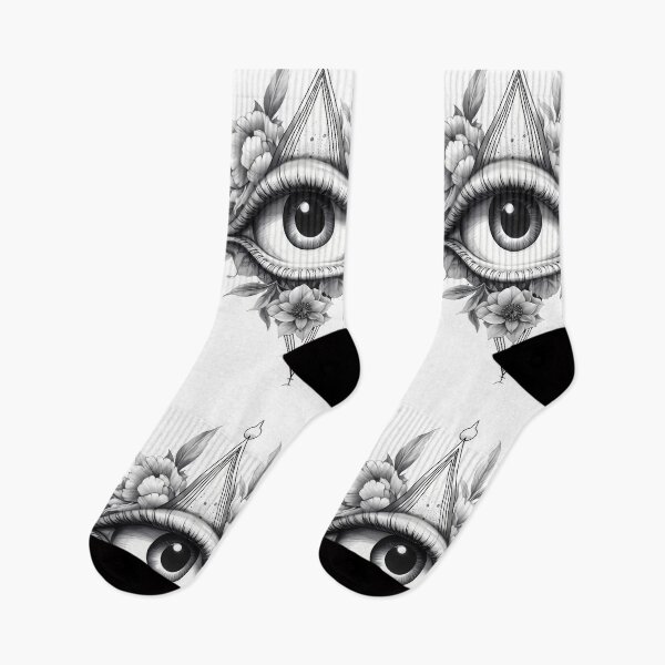 Item preview,  All Seeing Eye Tattoo Design B&W version designed and sold by twXstedstXckers.