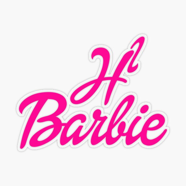 Hello My Name Is Barbie, Pink Iron on Vinyl for White Shirts Only 4x4