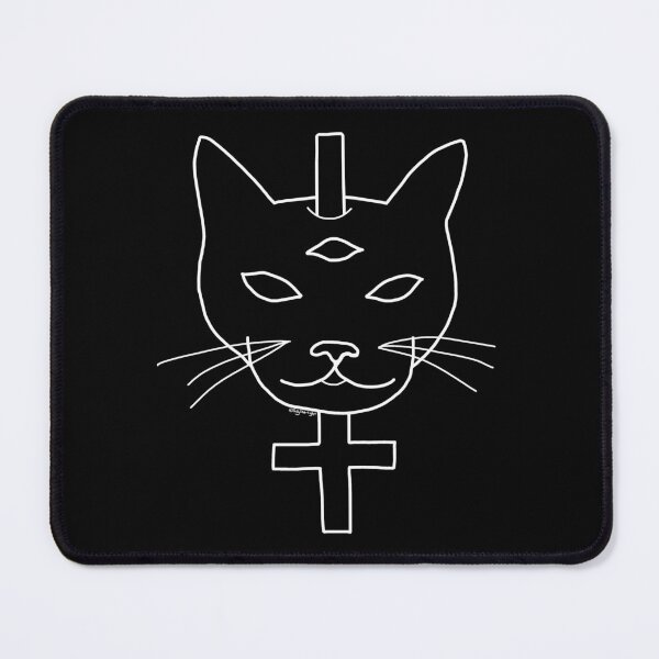 Item preview, 3-Eyed Cat on a Cross (White) designed and sold by SillyStarlight.
