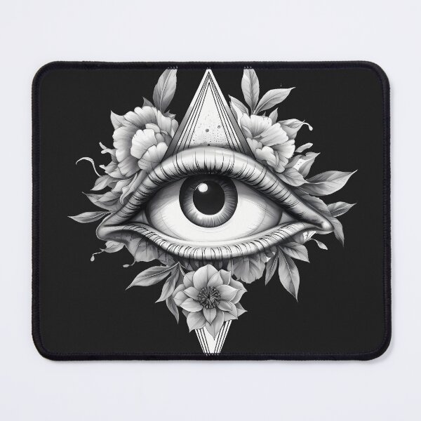 Item preview, All Seeing Eye Tattoo Design B&W version designed and sold by twXstedstXckers.