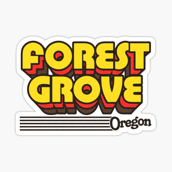 Vista previa del artículo con la obra «Forest Grove, Oregon | Rayas retro», diseñado y vendido por retroready.