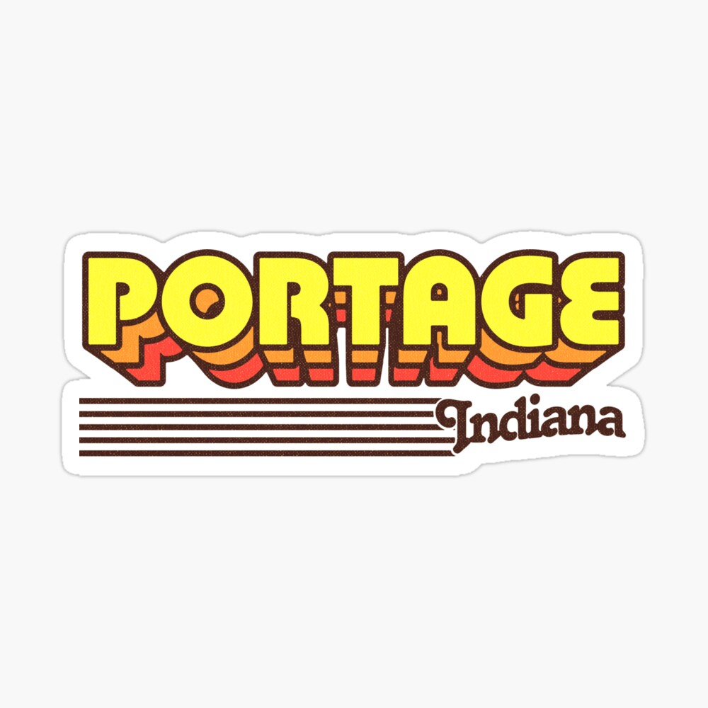 Portage, Indiana | Retro Stripes Sticker