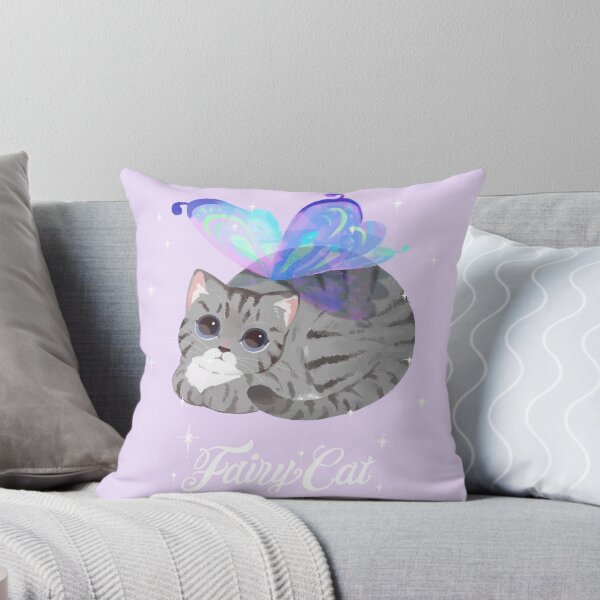 Item preview, Grey Tabby Fairy Cat (with white text) designed and sold by You Store.