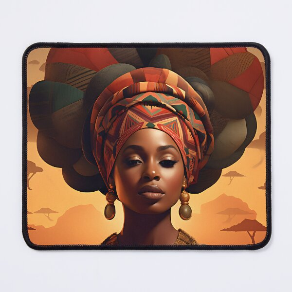 Item preview, Evening mood in Africa with a portrait of a woman in the style of fantastic realism designed and sold by Pflugart.