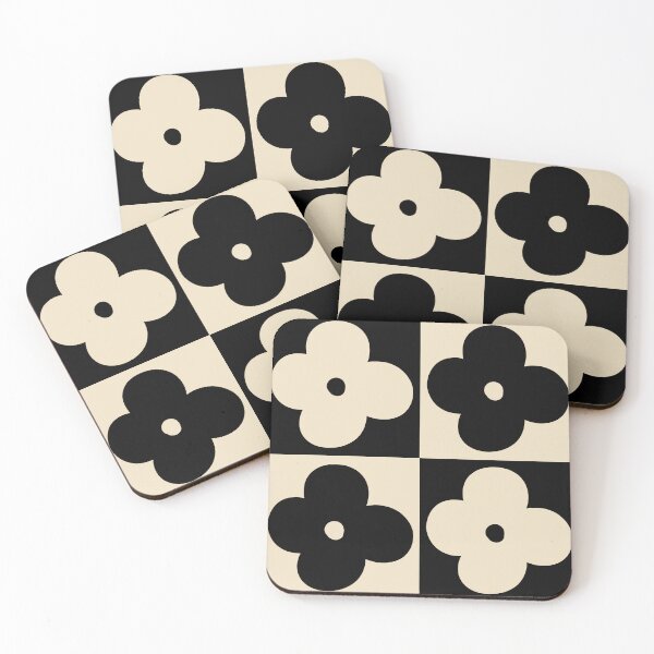 Item preview, Black and White Geometric Flower Pattern  designed and sold by posterful.