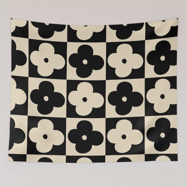 Item preview, Black and White Geometric Flower Pattern  designed and sold by posterful.