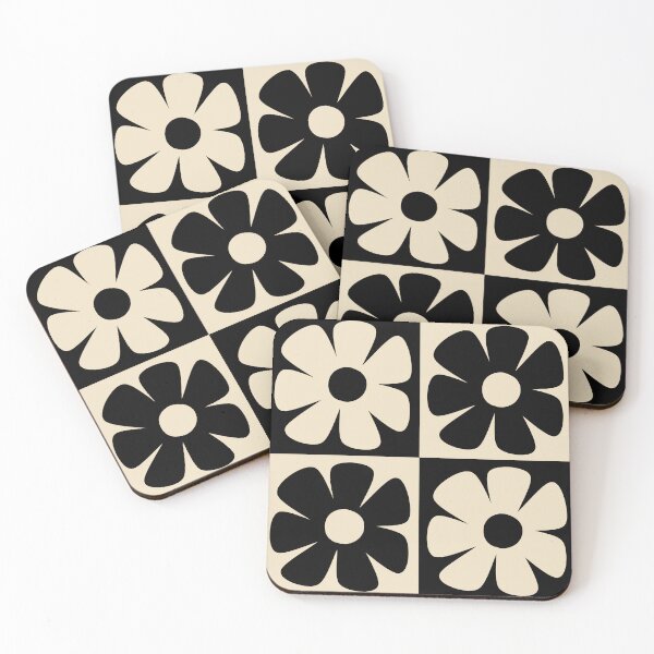 Item preview, Black and White Geometric Flower Pattern  designed and sold by posterful.
