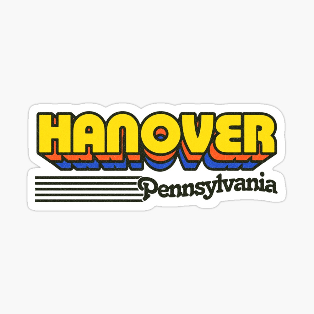 Hanover, Pennsylvania | Retro Stripes Sticker