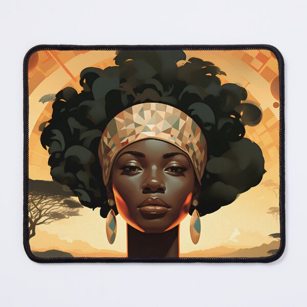 Item preview, Evening mood in Africa with a portrait of a woman in the style of fantastic realism designed and sold by Pflugart.