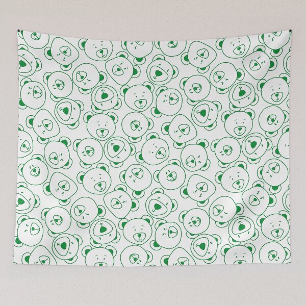 Item preview, Cute teddy bear green pattern designed and sold by Illustralare.