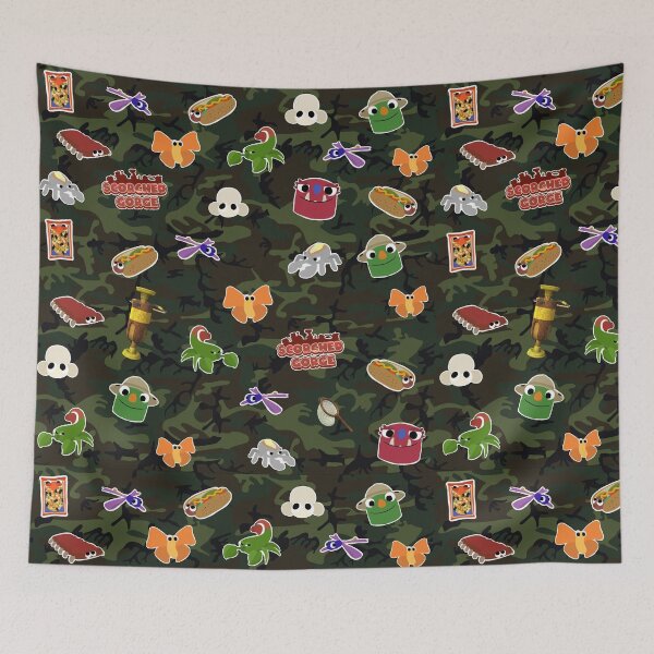 Item preview, Bugsnax Camouflaged Pattern Catch Them All Scorched Gorge Bookbag designed and sold by SchlossInspire.