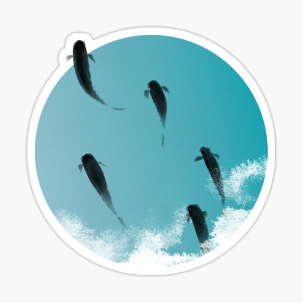 Fish Emerge from the Ice Sticker