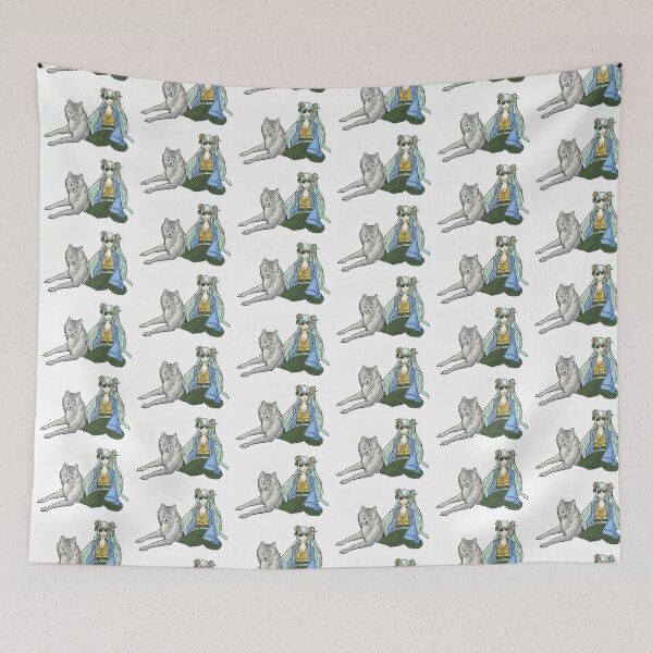 Item preview, Japanese woman with wolf "Kondo" designed and sold by Anmioma.