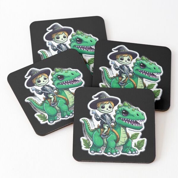 Item preview, Cute Skeleton Riding Green Dinosaur designed and sold by TrendyPalette.