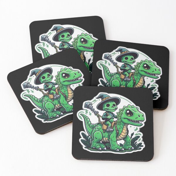 Item preview, Cute Skeleton Riding Green Dinosaur designed and sold by TrendyPalette.