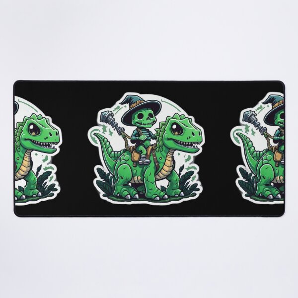 Item preview, Cute Skeleton Riding Green Dinosaur designed and sold by TrendyPalette.