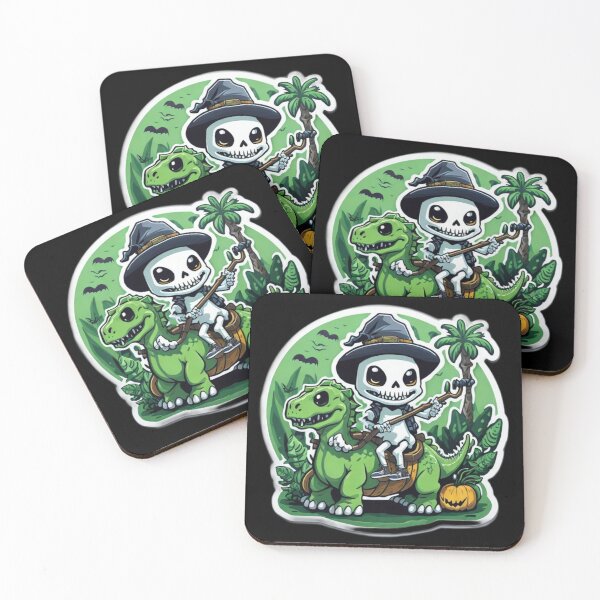 Item preview, Cute Skeleton Riding Green Dinosaur designed and sold by TrendyPalette.