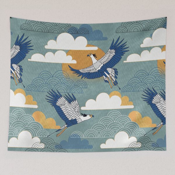Item preview, Bold Oriental Style Secretary Birds designed and sold by TigaTiga.