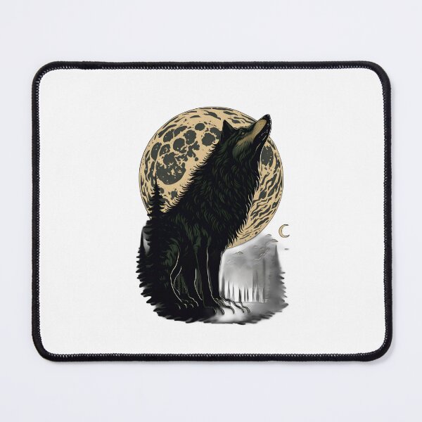 Item preview, A wolf howling at the supermoon designed and sold by DreamDesignWear.