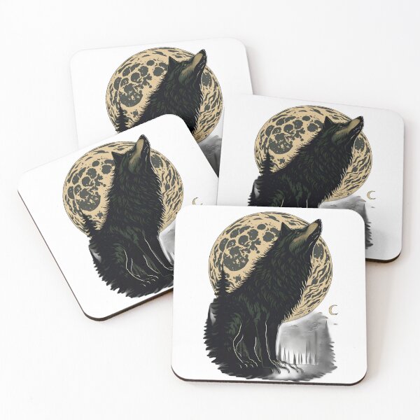 Item preview, A wolf howling at the supermoon designed and sold by DreamDesignWear.