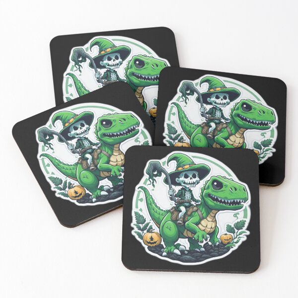 Item preview, Cute Skeleton Riding Green Dinosaur designed and sold by TrendyPalette.