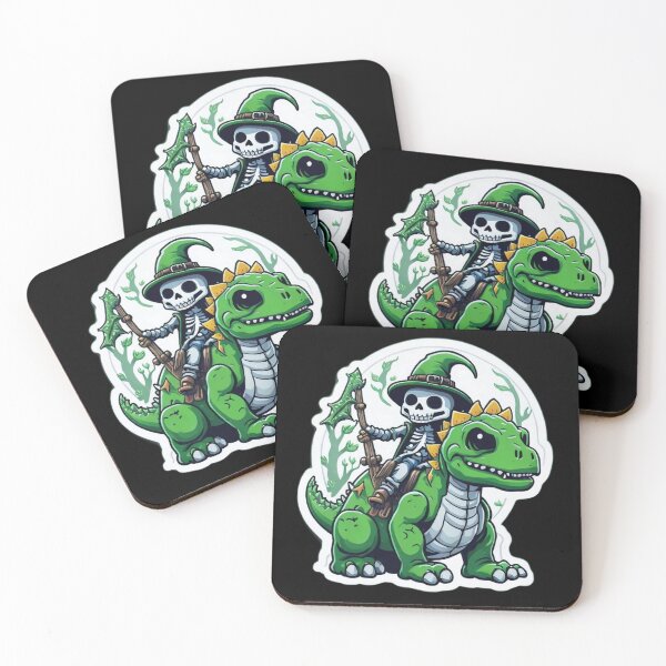 Item preview, Cute Skeleton Riding Green Dinosaur designed and sold by TrendyPalette.