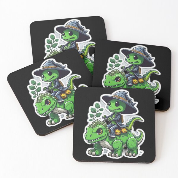 Item preview, Cute Skeleton Riding Green Dinosaur designed and sold by TrendyPalette.