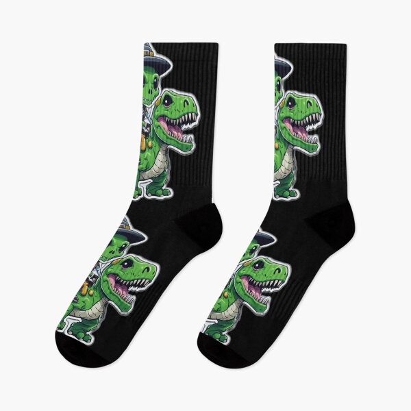 Item preview, Cute Skeleton Riding Green Dinosaur designed and sold by TrendyPalette.
