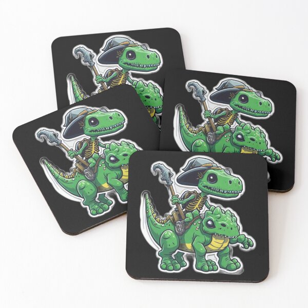 Item preview, Cute Skeleton Riding Green Dinosaur designed and sold by TrendyPalette.